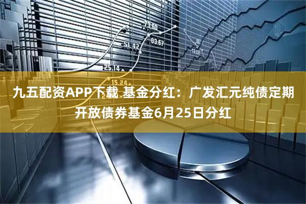 九五配资APP下载 基金分红：广发汇元纯债定期开放债券基金6月25日分红